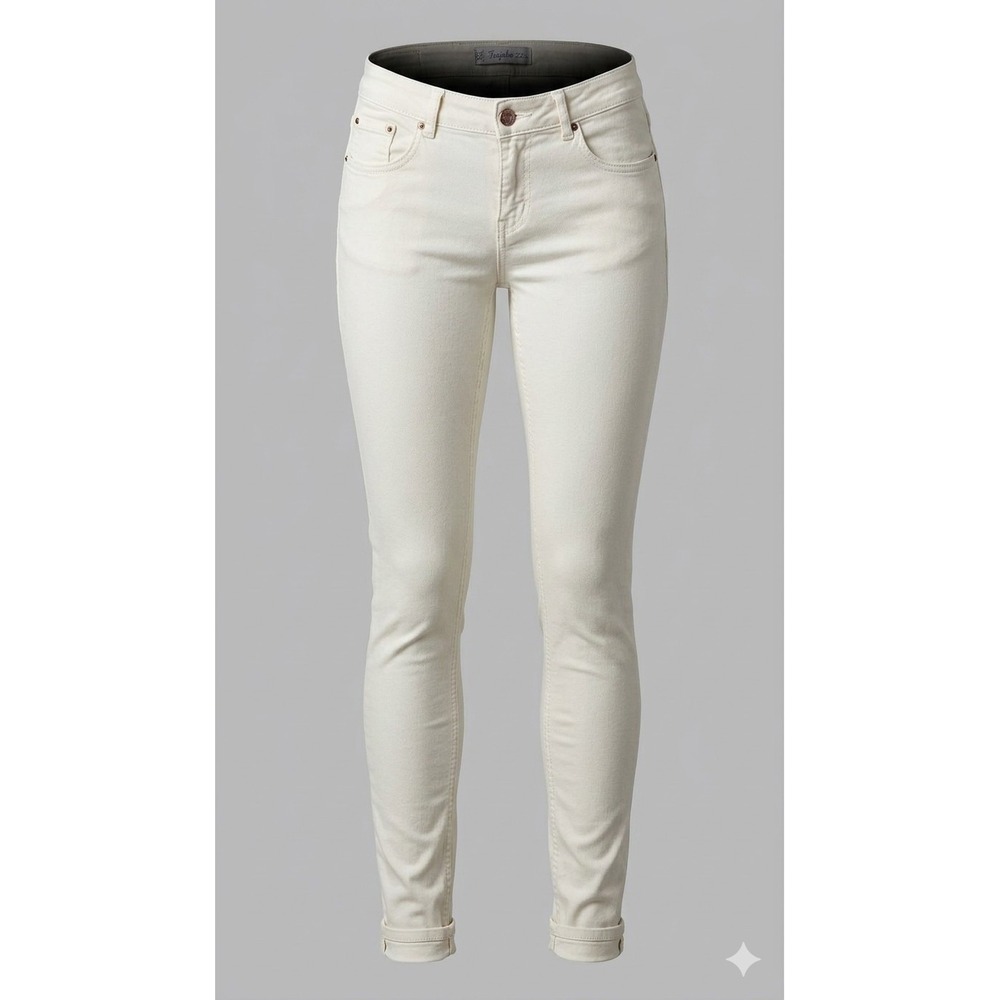 Zara Frafalue Women's Ivory Colored Skinny Leg Jeans Pants. Size 4 - Picture 1 of 8